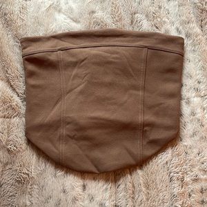 cotton on strapless going out brown back lace up corset top size SMALL